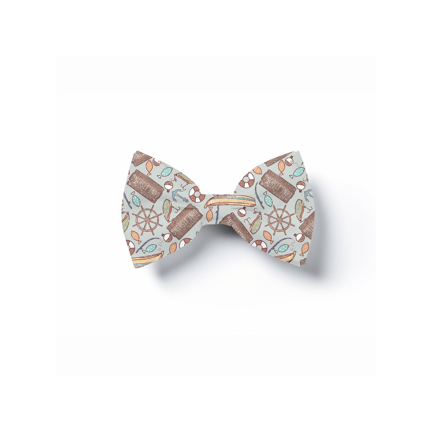 Gone Fishing Pet Bow Tie, Over Collar Dog/Cat Neckwear