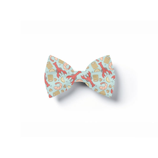 Seafood Boil Pet Bow Tie, Lobster Shrimp Pattern