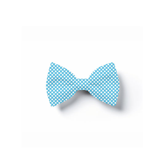 Polka Dot Blue Pet Bow Tie, Over Collar Dog Neckwear