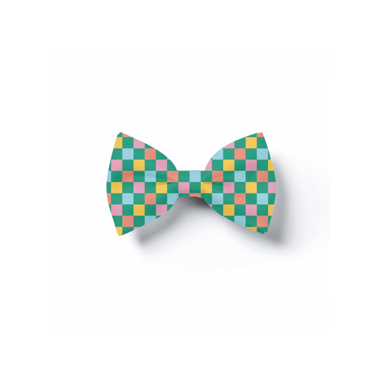 Checkered Pet Bow Tie, Over Collar Neckwear