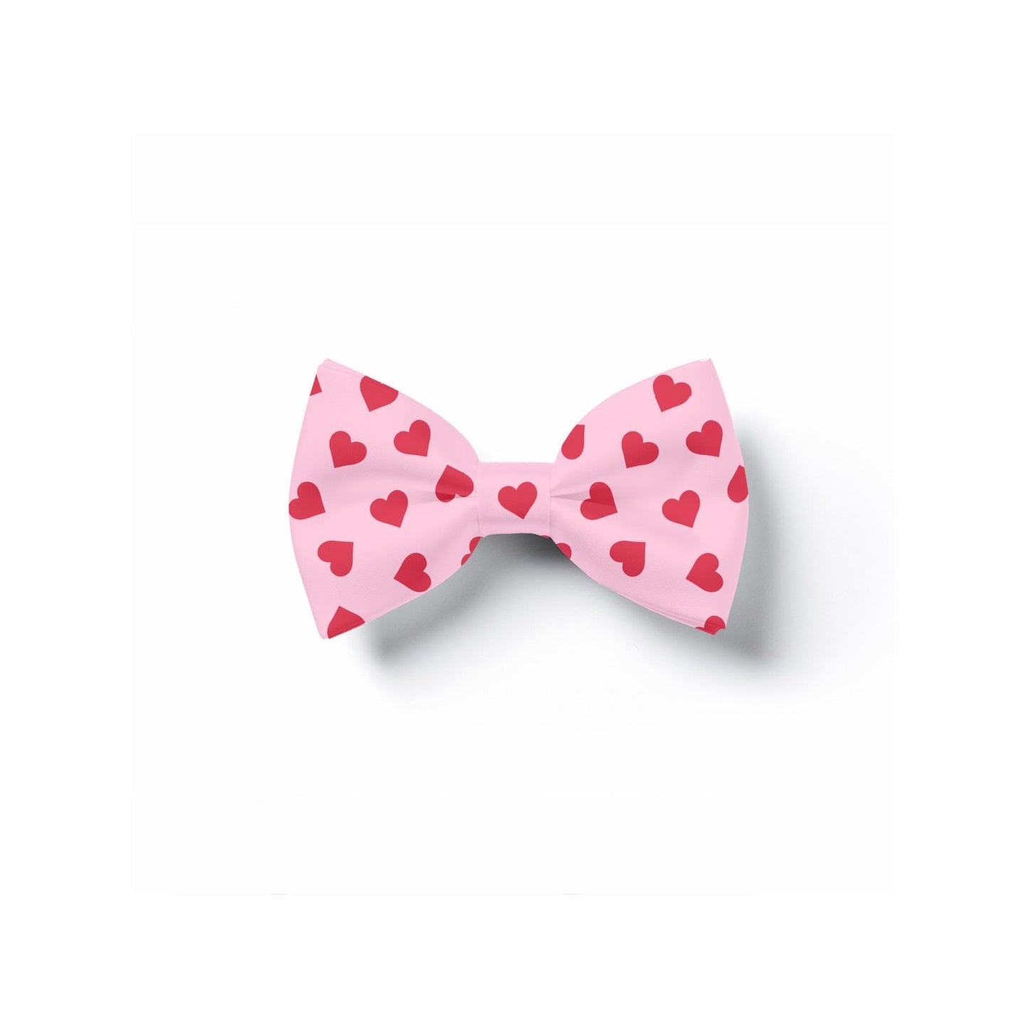 Pink Hearts Dog Bow Tie, Valentine Pet Bow