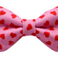 Pink Hearts Dog Bow Tie, Valentine Pet Bow