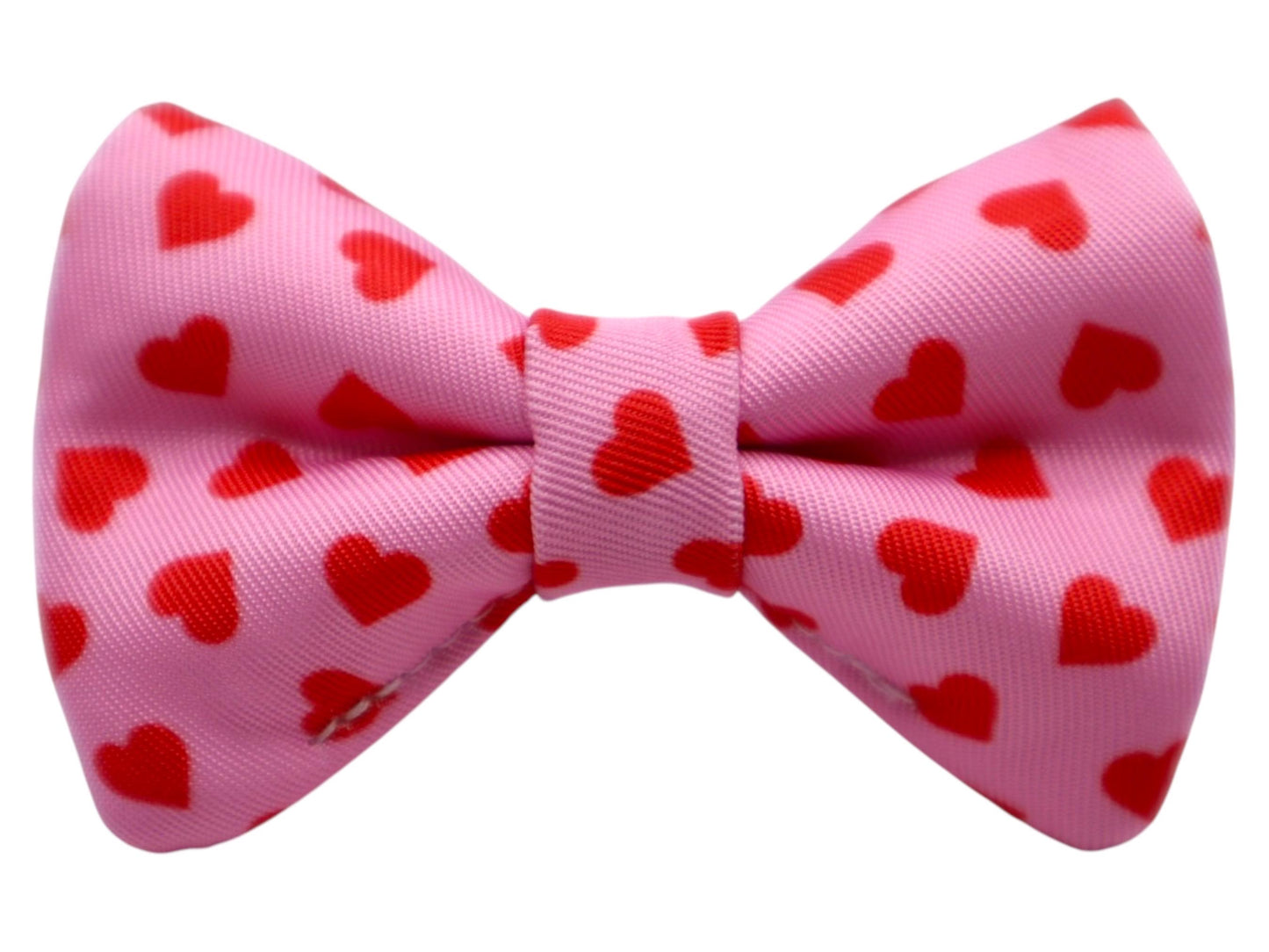 Pink Hearts Dog Bow Tie, Valentine Pet Bow