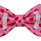 Pink Hearts Dog Bow Tie, Valentine Pet Bow