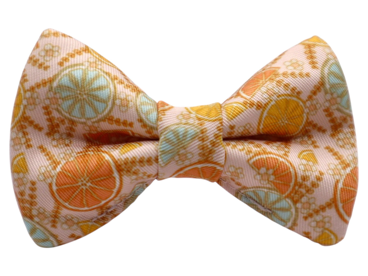 Lemon Print Pet Bow Tie, Over Collar, Boho Neckwear