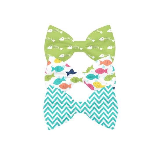 Cat Bow Tie Set of 3, Fish, Bones, Handmade Pet Collar