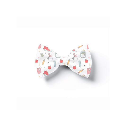 School Print Pet Bow Tie, Teacher Dog Cat Collar