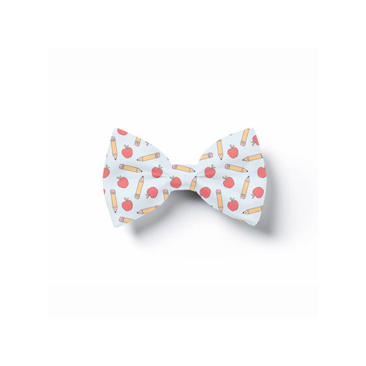 Apple Pencil Pet Bow Tie, Teacher Dog Collar Accessory