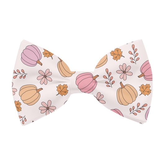 Fall Leaves & Pumpkin Pet Bow Tie, Over Collar Dog Cat Neckwear