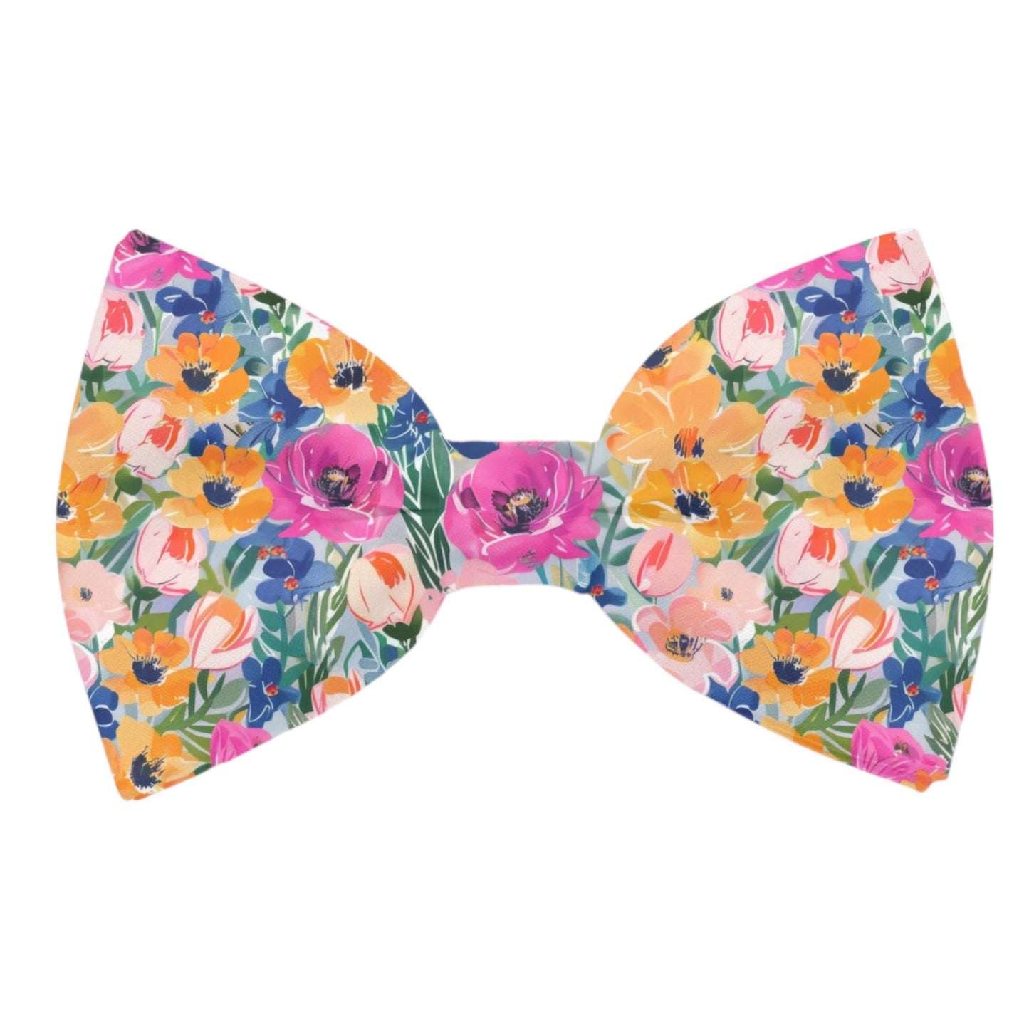 Floral Dog Bow Tie, Colorful Flower Pet Neckwear