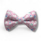 Pink Polar Bear Dog Bow Tie, Winter Pet Neckwear