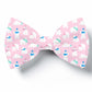 Pink Polar Bear Dog Bow Tie, Winter Pet Neckwear