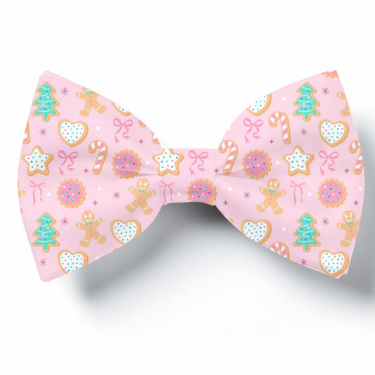 Gingerbread Man Pet Bow Tie, Holiday Dog Collar Neckwear