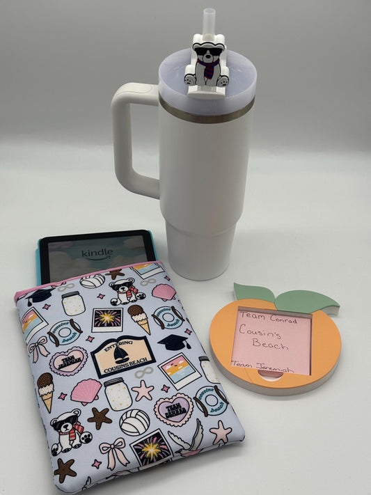 Handmade Kindle Sleeve Set, Cousins Beach Theme