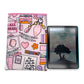 Handmade Kindle Sleeve, Bookish Pink Print, Padded Book Protector