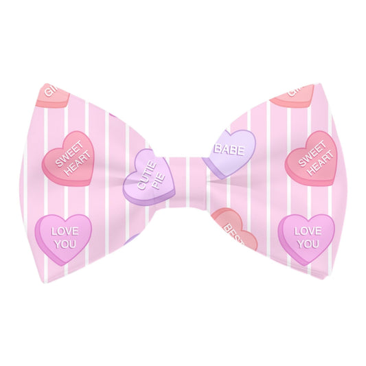 Candy Heart Pet Bow Tie, Valentine's Day, Dog Collar Bow
