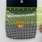 Handmade Kindle Sleeve, Black Corduroy & Houndstooth, Teddy Bear Pocket