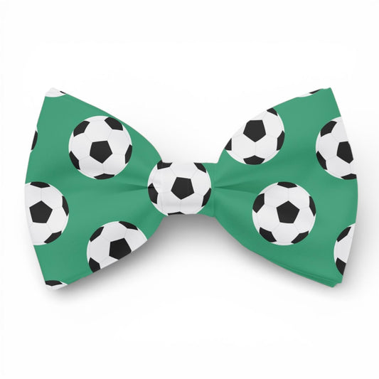 Soccer, Pet Bow Tie, Green, Collar Accessory, Bow, Sports Pet Accessory