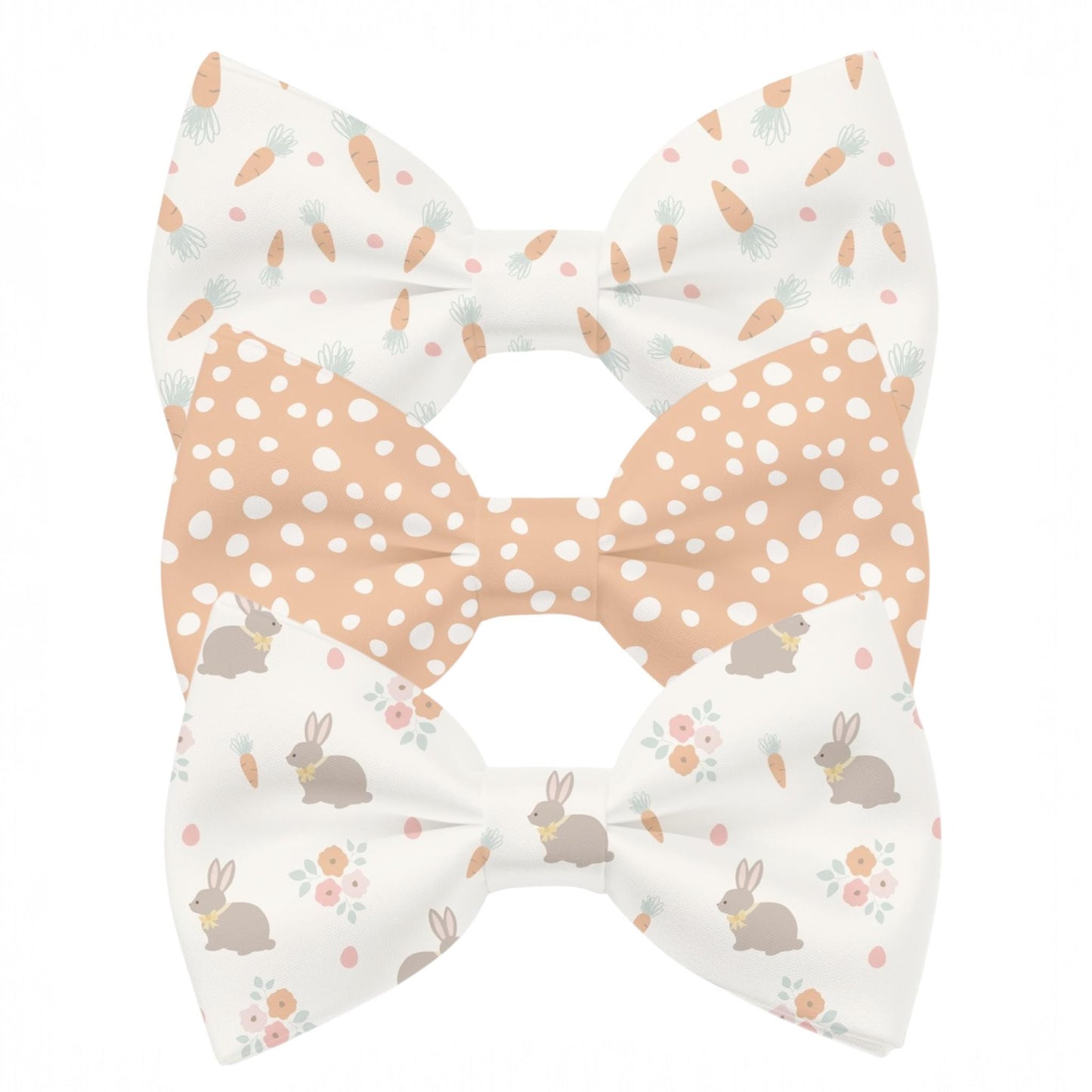 Bunny, Carrot, Easter, Dog, Pet Bow Tie, over the Collar, light pastels,  3 Pack