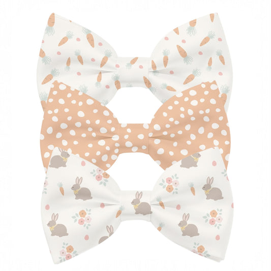 Bunny, Carrot, Easter, Dog, Pet Bow Tie, over the Collar, light pastels,  3 Pack