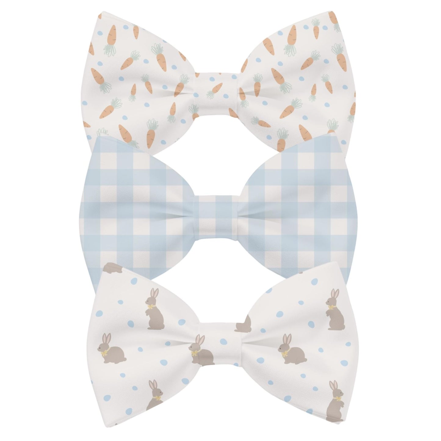 Bunny, Carrot, Easter, Dog, Pet Bow Tie, over the Collar, light pastels,  3 Pack